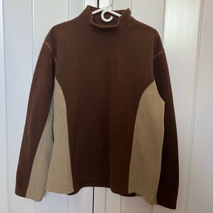Duluth Trading Co Brown Mock Neck Pullover
